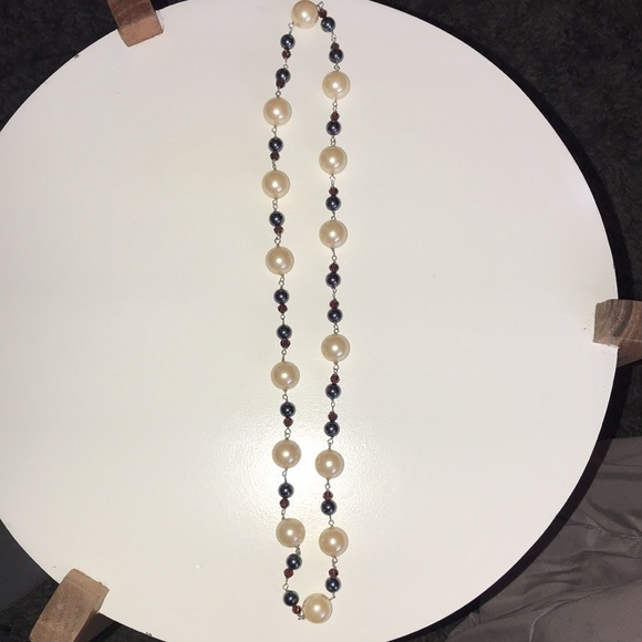 Handmade Necklace - Swarovski Amethyst & Pearl​​​ - Picture 3 of 4